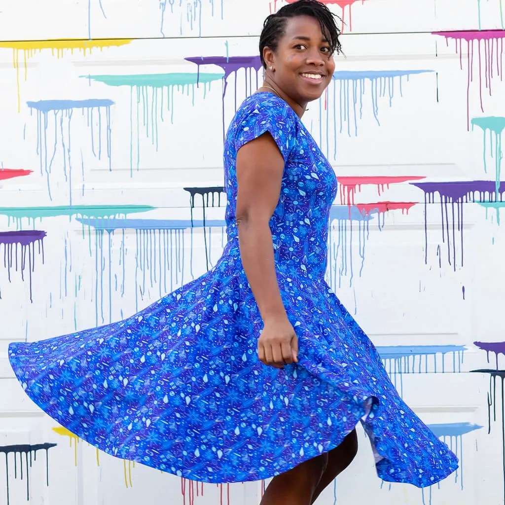Adult Art Deco Space Super Twirler Dress with Pockets