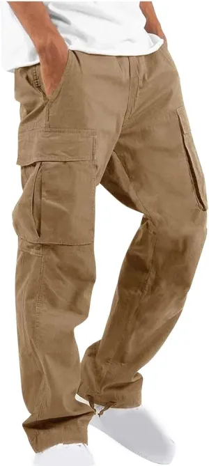 Cargo Pants for Men Casual Straight Leg Pants with Pockets Hiking Joggers Sweatpants Athletic Stretch Tactical Pants
