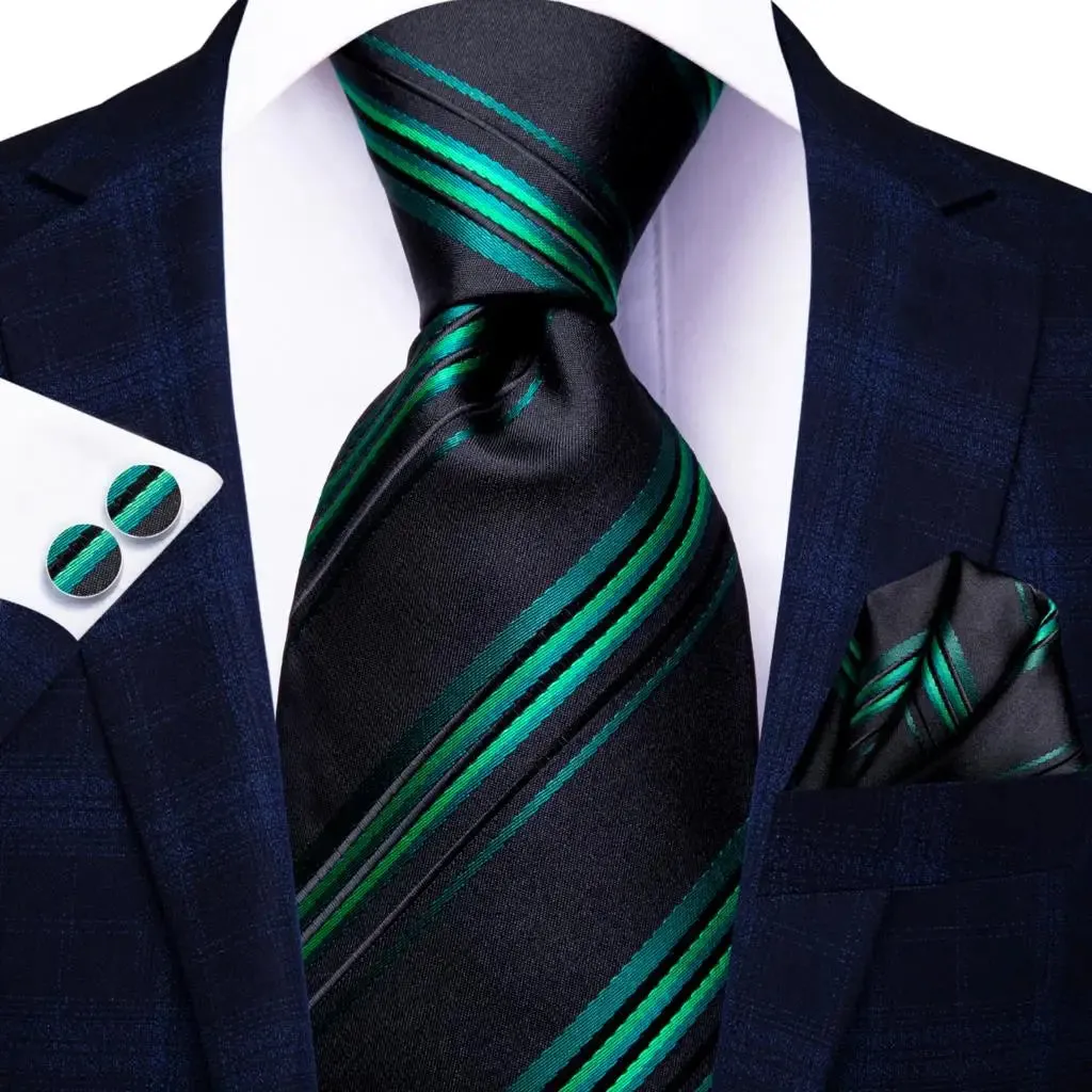 Conjunto de Gravata de Seda com Lenço e Abotoaduras Hi-Tie