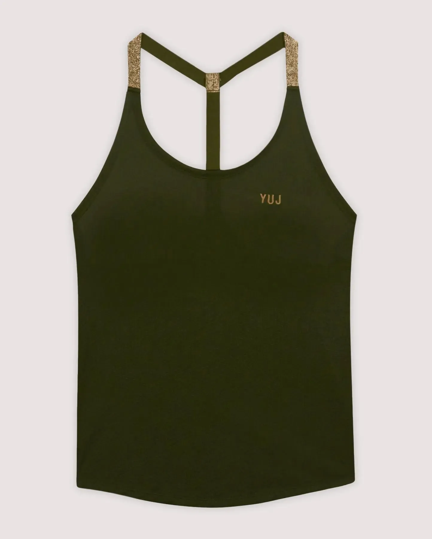 Débardeur de yoga kaki et gold LEOTEE