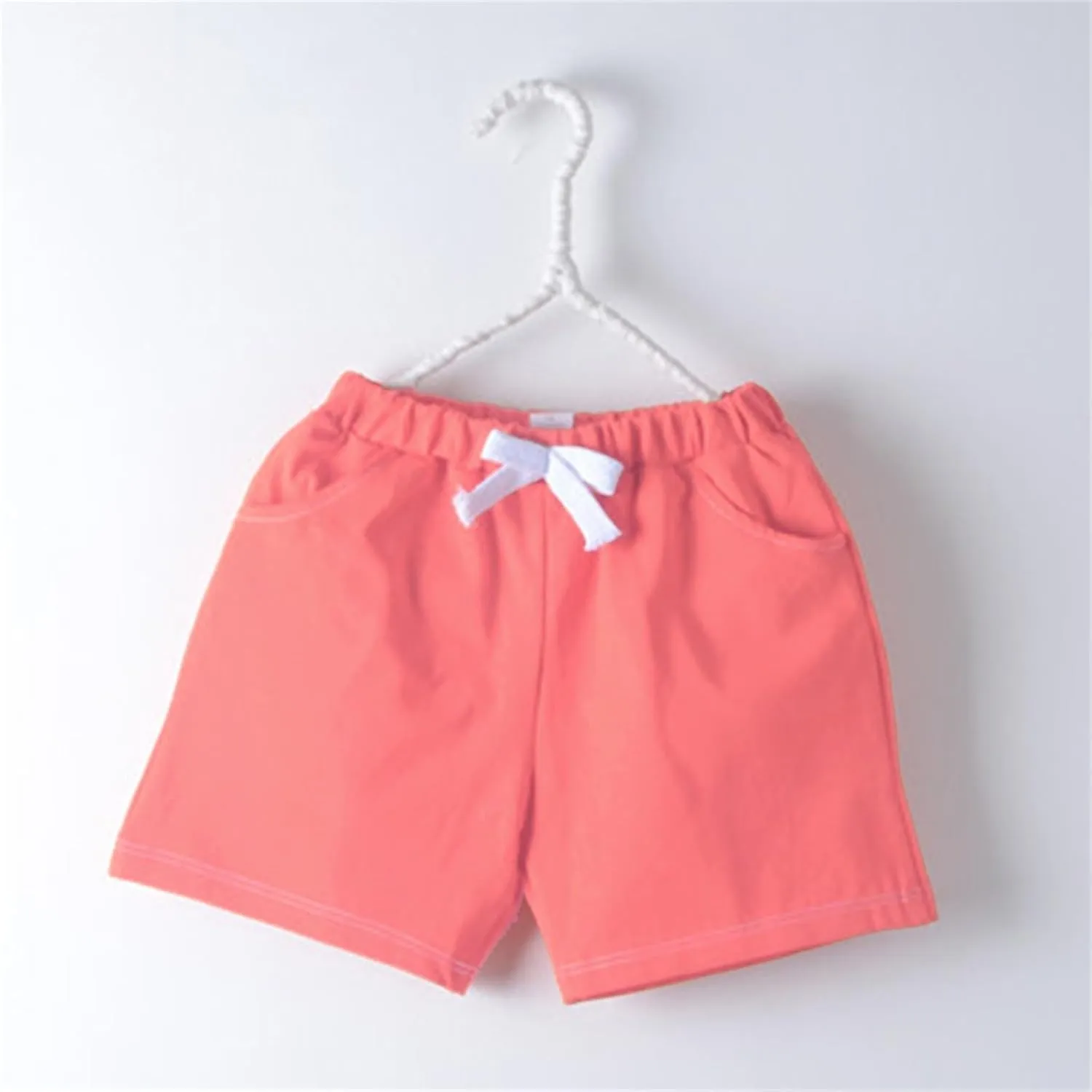 Kids Casual Cotton Shorts Preppy Shorts Boys Girls Relaxed Fit School Uniform Elastic Waist Solid Color Summer Clothes
