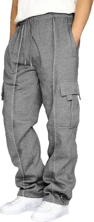 Men's Casual Jogger Pants Breathable Chino Relaxed Fit Outdoor Cargo Pants Travel Comfy Twill Jogging Sweatpants