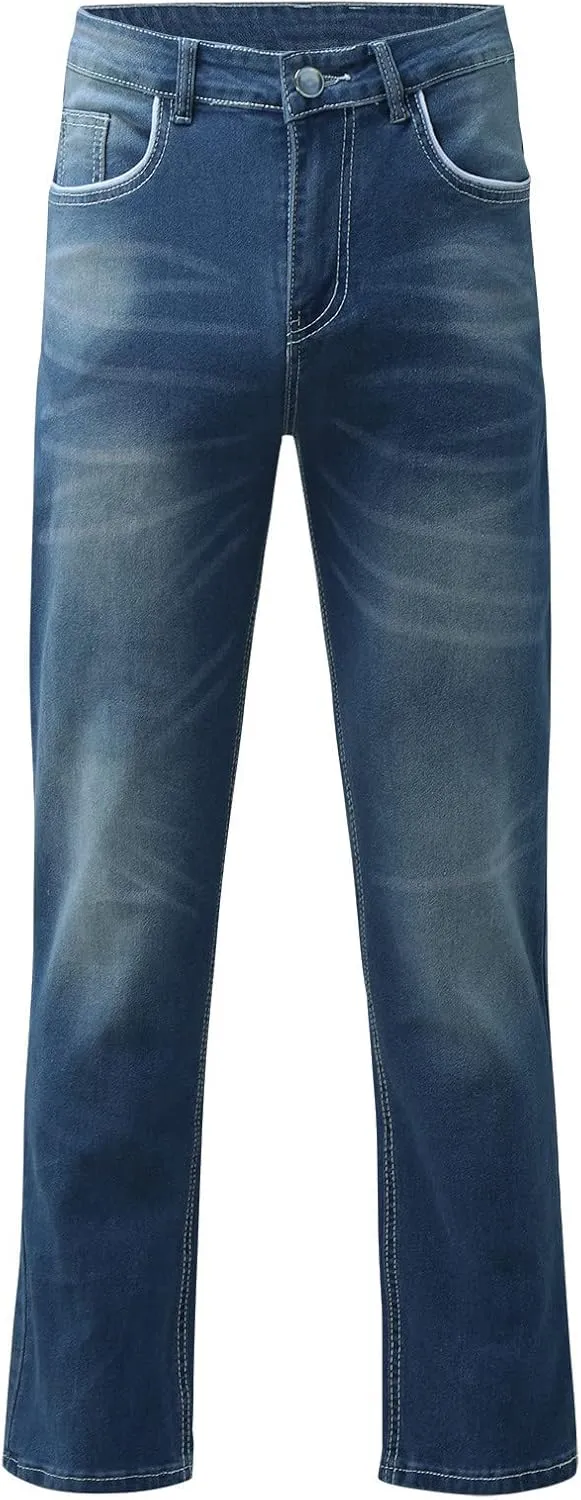 Mens Straight Leg Slim Fit Jeans Casual Bodybuilding Sports Durable Denim Pants for Men Lightweight Wear to Work Pencil Pants