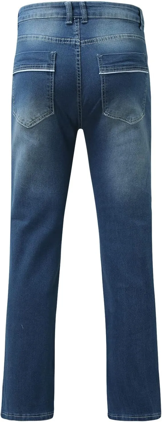 Mens Straight Leg Slim Fit Jeans Casual Bodybuilding Sports Durable Denim Pants for Men Lightweight Wear to Work Pencil Pants