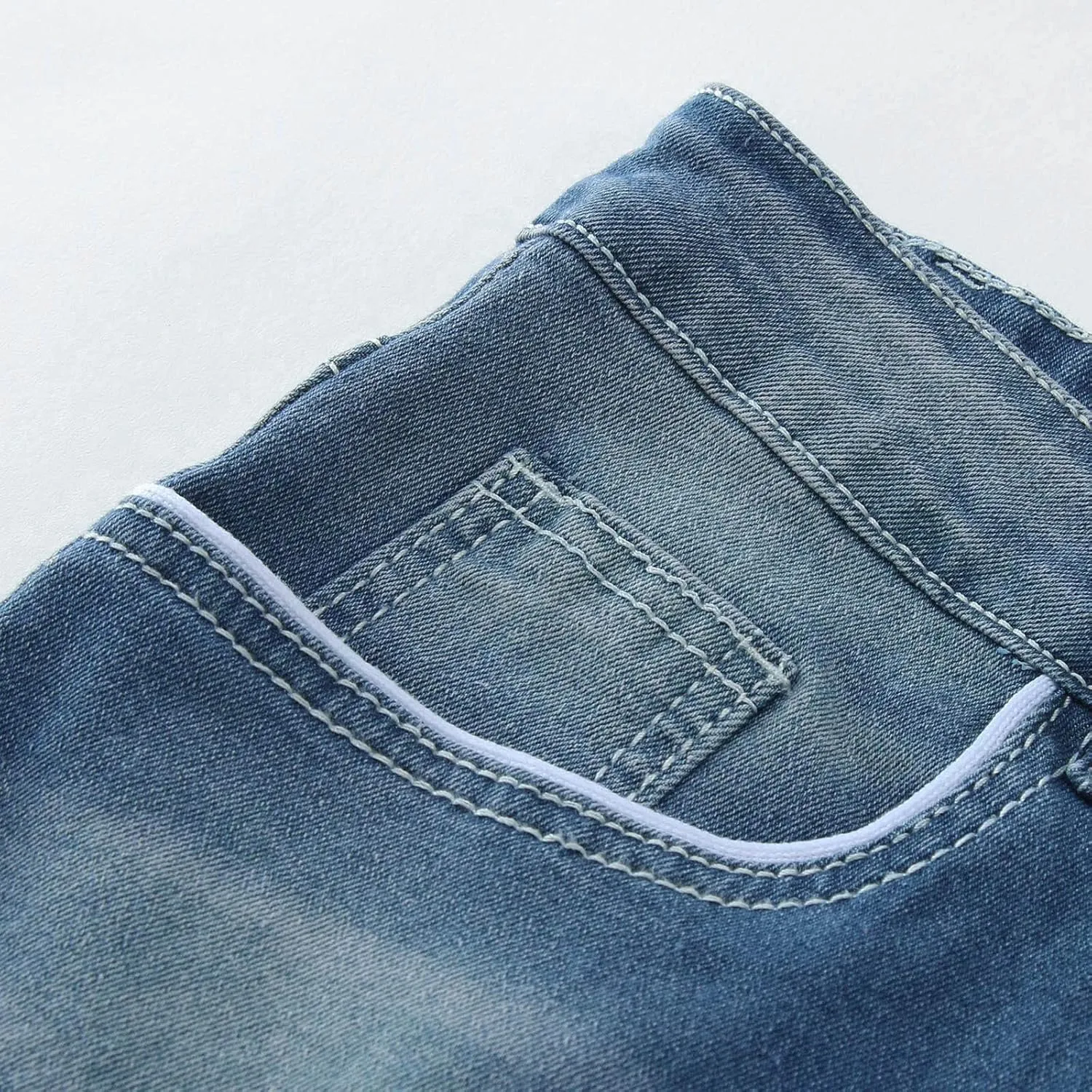 Mens Straight Leg Slim Fit Jeans Casual Bodybuilding Sports Durable Denim Pants for Men Lightweight Wear to Work Pencil Pants