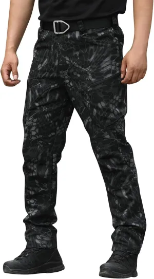 Tactical Pants for Men Stretch Ripstop Waterproof Resistant Cargo Hiking Pants Comfy Work Pant Fishing with Pockets