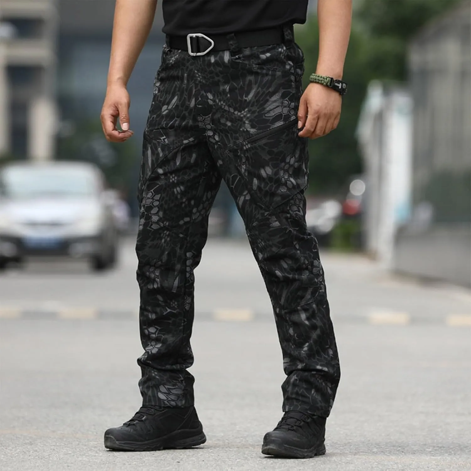 Tactical Pants for Men Stretch Ripstop Waterproof Resistant Cargo Hiking Pants Comfy Work Pant Fishing with Pockets