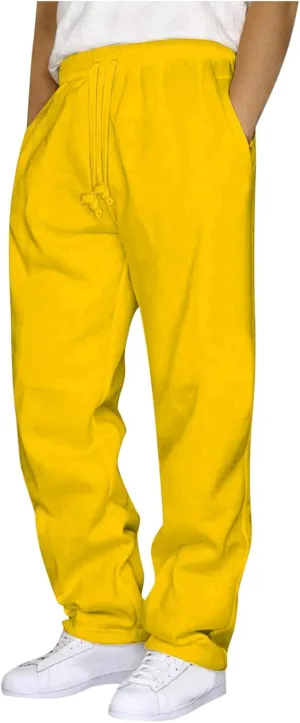 Wide Leg Sweatpants for Men Casual Loose Joggers Cargo Pants Athletic Sports Trouser Outdoor Hiking Long Pants