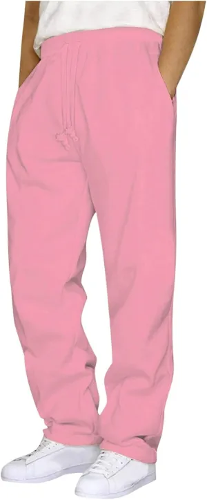 Wide Leg Sweatpants for Men Casual Loose Joggers Cargo Pants Athletic Sports Trouser Outdoor Hiking Long Pants