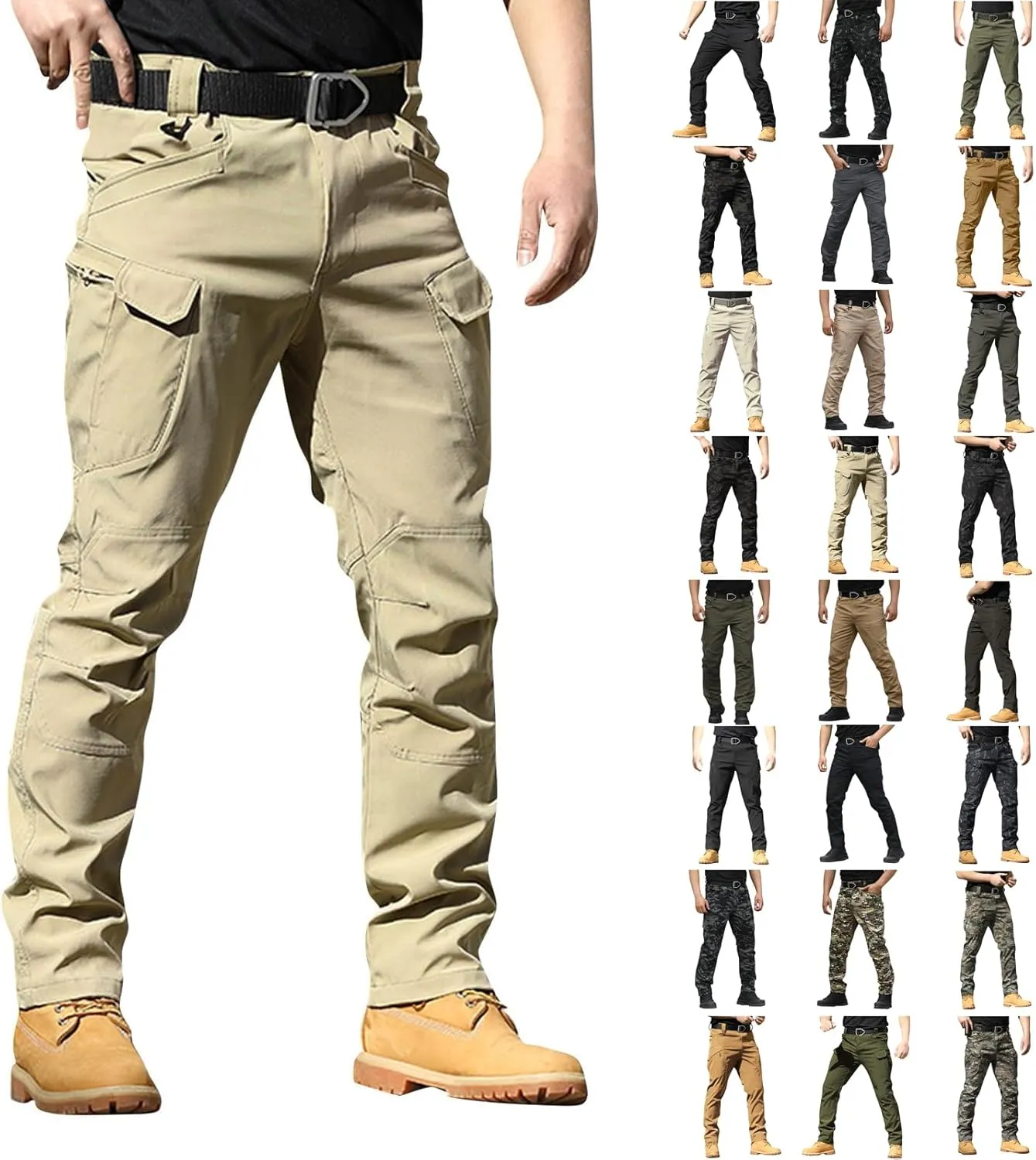 Work Pants for Men Construction Water Resistant Outdoor Tactical Pants Stretch Ripstop Cargo with Pockets